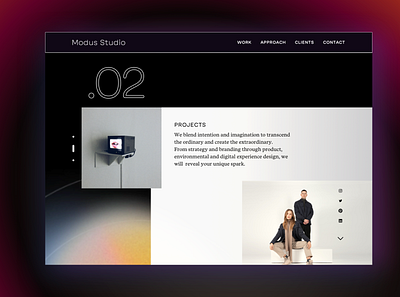 Modus Studio Website branding case study design studio digital agency landing page logo marketing portfolio projects ui ux