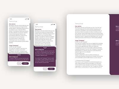 User-friendly Terms and Conditions agreement business comprehension copy design ethical ethics legal modal rights scroll summary terms terms and conditions text user experience