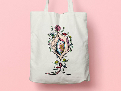 Fem-power Tote Design design illustration