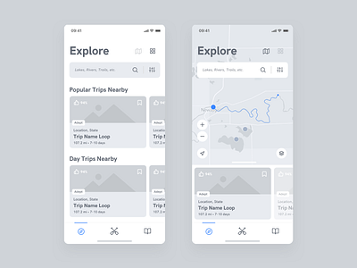 Paddl - Wireframe - Explore app interface paddle product ui ux