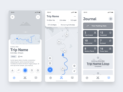 Paddl Wireframes app interface ios paddl paddle product ui ux