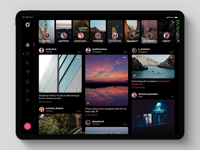 iris - for Instagram app apple dashboard design gram insta instagram interface ipad pro product ui ux