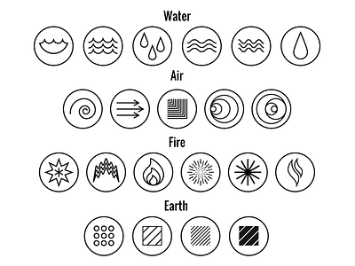 four elements icons