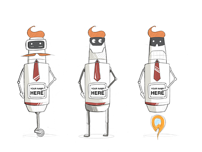 SPAM robot ideation annoying autodesk character design hand sketch illustration robot sales spam