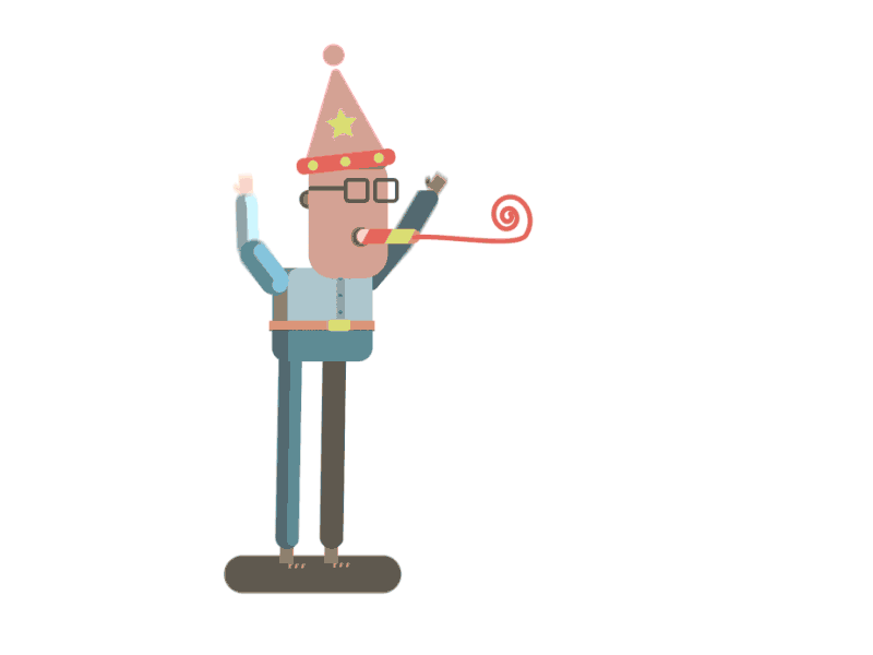 Party at the office annoying character design dance dancing happy dance illustration party party hat