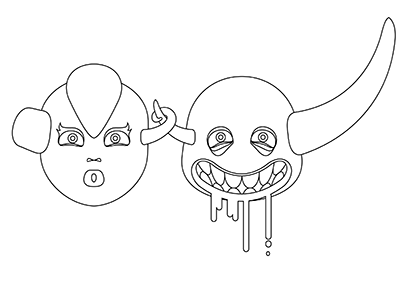 Cynthia and Ralph (w. i. p.) black drool erotic fun line art monster oh vector white