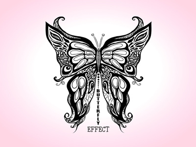 Butterfly Effect animal black butterfly illustration logo pink symbol white