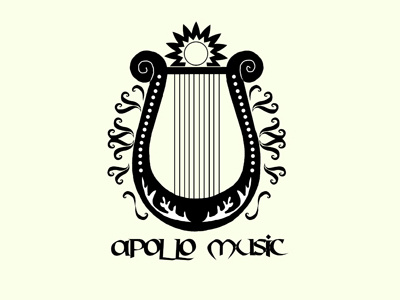 Apollo Music apollo black harph instrument logo music ornament sun yellow
