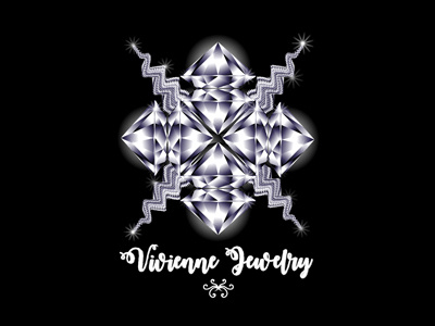 Vivienne Jewelry black design diamond grey illustration jewelry logo shiny