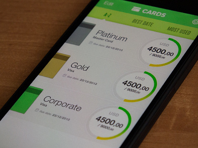 credit cards app design android app application card credit design gui iphone mobile ui ux