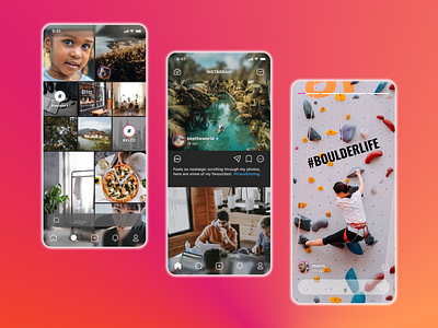 Instagram Reimagined instagram interaction interface product redesign reimagined uiux