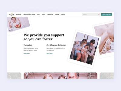 Foster a Child, Change a Life babies clean design minimal non profit pro bono ui ux web