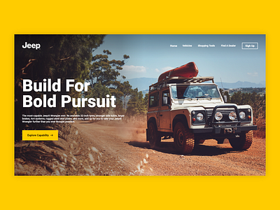 Daily UI 14 - Lending page agency branding car home landing ui ux website yellow