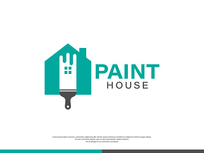 House Painting Logo Design architecture branding business construction design home house illustration logo paint brush painter painting property real estate renovation