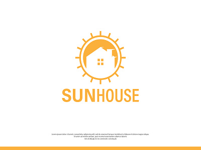 Sun House Logo Design | Real Estate apartment brand identity branding business construction craft design graphic design house icon illustration logo logo design mortgage property real estate sun vector