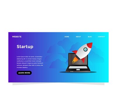 Startup business landing page design business landing launching page rocket startup web
