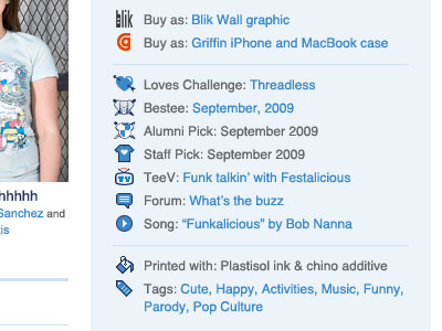 Threadless Product Page Icons
