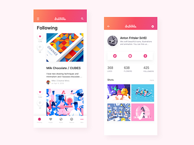 Dribbble redesign color dribbble redesign ui