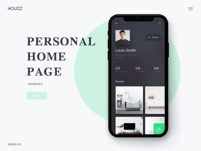 A simple interactive experiment. animation app black design gif green household decoration ui