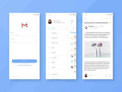 Gmail redesign—— 1 app blue design gmail redesign ui weather