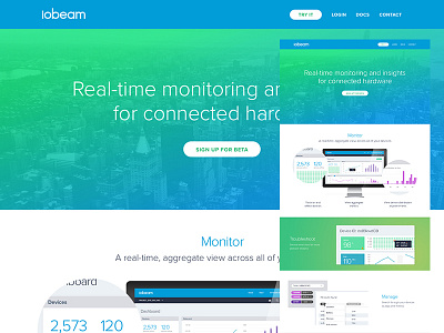 Iobeam Landing Page splash