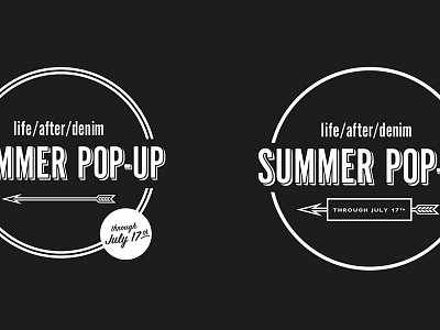 Life After Denim - Pop-up Shop brand clothing pop up signage summer vinyl wayfinding