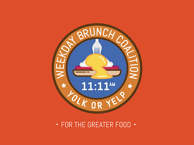Weekday Brunch Coalition brunch egg fork logo mark seal