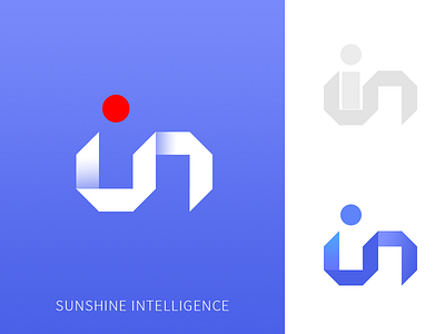 Sunshine Intelligence logo blue branding sun 商标 平面 科技
