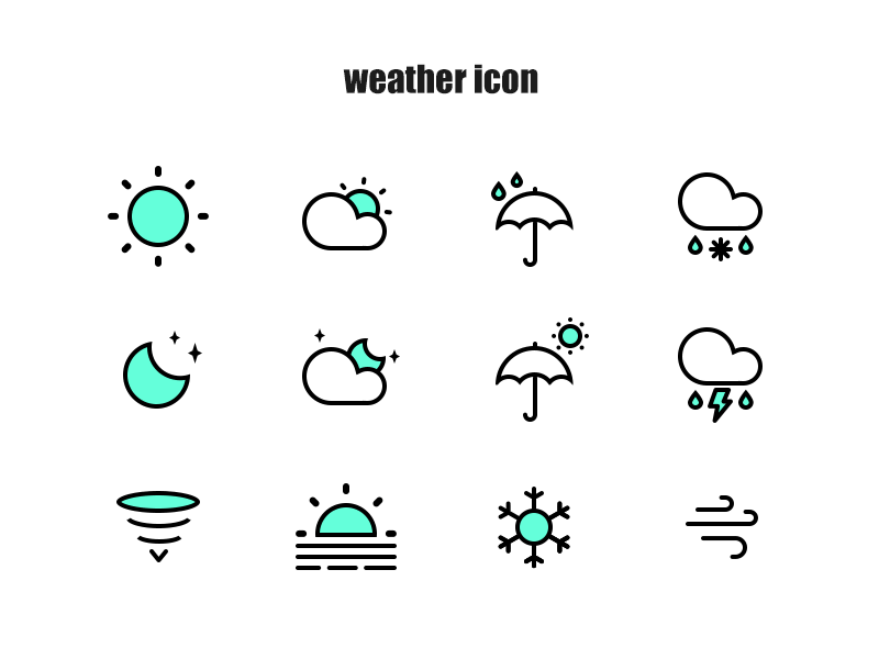Weather icon weather icon 扁平 绿色