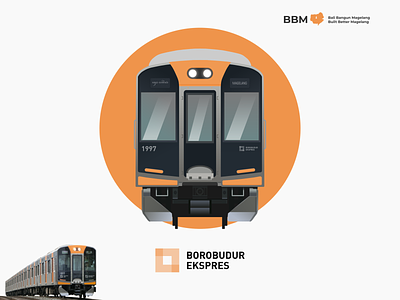 Borobudur Express bbm2030 design illustration inkscape japan railways linux railway train vector vectorize