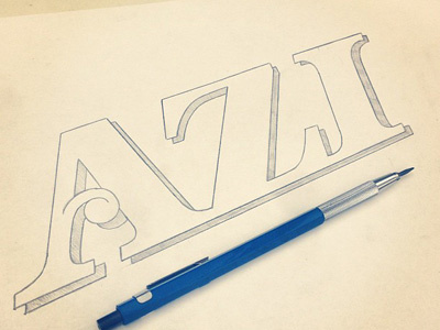 Happy Birthday Azi basic lettering pencil serif simple sketch type typography