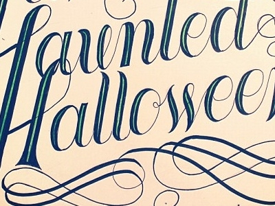 Have a Haunted Halloween calligraphy copperplate halloween lettering script type typography