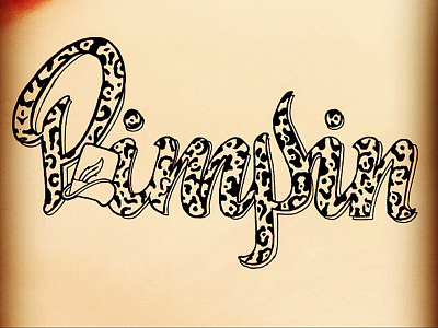 Pimpin calligraphy chetah leopard lettering script type typography