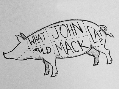 WWJME? Sketch blog eat food identity logo paleo pig sketch