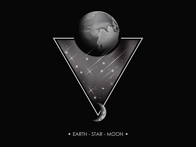 Earth, Star, Moon design earth illustration monochrome moon space star vector