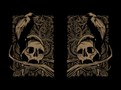 crow and skull