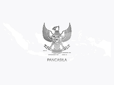 Happy Birthday Pancasila celebration event icon illustration indonesia line map pancasila