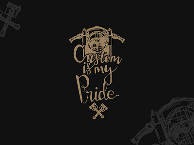 Custom is my pride bike custom doodle garage hand drawn illustration lettering motorcycle ride street