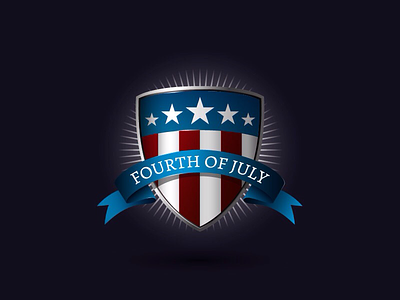 Fourth of july america day fourth illustration independence july shield states united usa vector