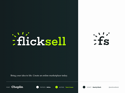 FlickSell Logo Design branding ecommerce identity logo marketplace sell sketch app typography