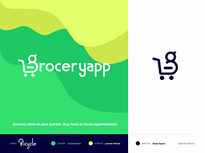 Groceryapp Logo Design branding food app grocery app identity logo skech typography