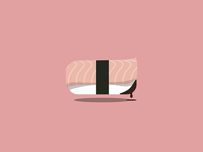 Sushi drip flat illustration minimal nigiri sushi vector