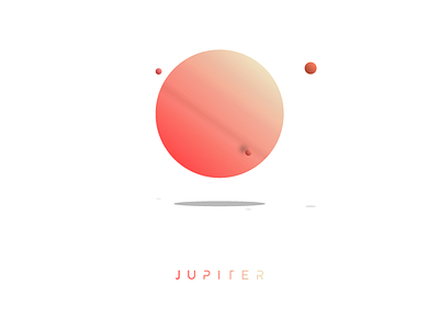 Jupiter design flat illustration jupiter minimal planet space vector