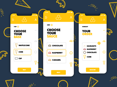 Ice Cream? app design experience ice cream interface ios iphone x minimal order ui