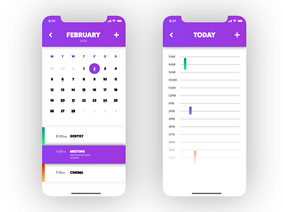 Calendar App Concept app calendar design illustration iphone minimal ui ux vector
