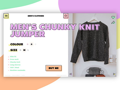 Fun Webstore Concept bright colour design experience fun interface minimal store ui ux website