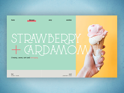 Ice Cream Website Mock Up brand branding colour design experience ice cream interface minimal ui user ux website