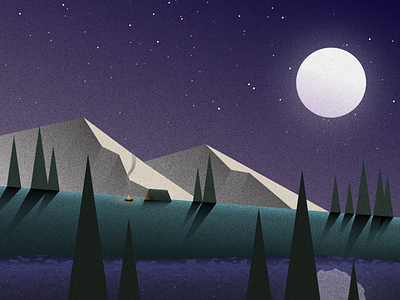 Night Times design grain illustration landscape minimal moon mountains night vector