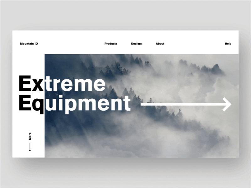 Mountain Gear Site Mock-Up animation design experience gif hiking interface minimal mountain store ui ux website