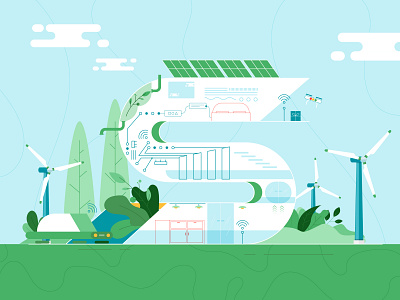 Futuristic Eco House drone eco futuristic green house nature s technology tree